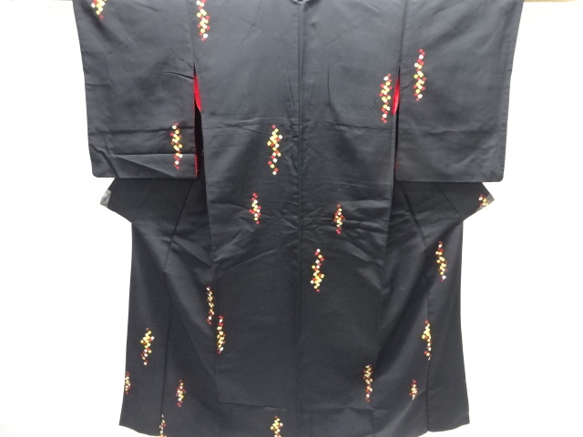 JAPANESE KIMONO / ANTIQUE TAISHO ROMANTIC FLORAL PATTERN WOVEN OMESHI 